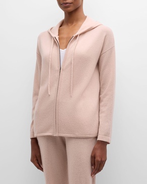 Cashmere Zip-Front Hoodie