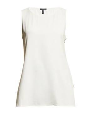 Crepe Scoop-Neck Side-Slit Tunic