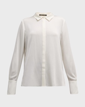 Larissa Split-Cuff Button-Down Blouse