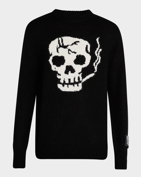 Men's Smoking Skull Wool Sweater