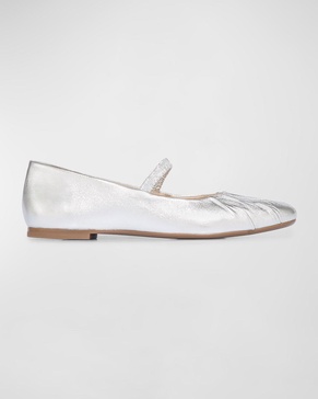 Savona Metallic Strap Ballerina Flats