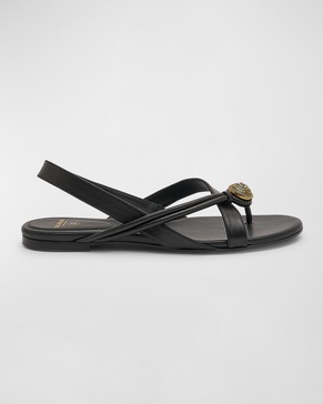 Alma Leather Medallion Thong Sandals