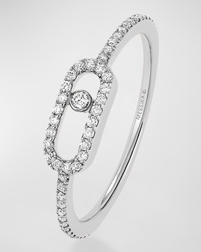 Move Uno 18K White Gold Diamond Pavé Ring