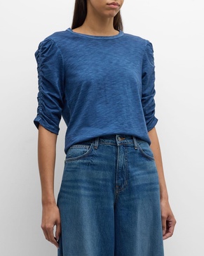 Waldorf Ruched-Sleeve Tee