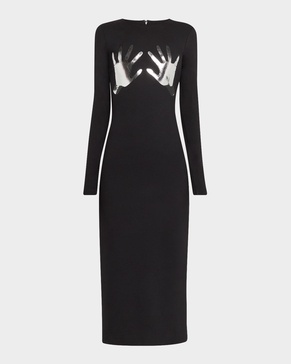 Handprint Body-Con Midi Dress