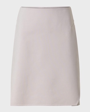 Cotton Short Skirt with Trapezoid Slit Detail