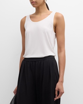 Scoop-Neck Stretch Silk Jersey Tank