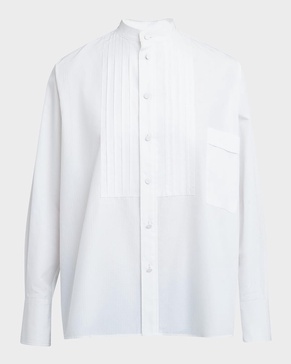 Bib-Front Button-Down Shirt