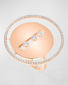 Lucky Move 18K Rose Gold 3-Diamond Ring