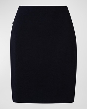 Short Stretch-Jersey Skirt, Black