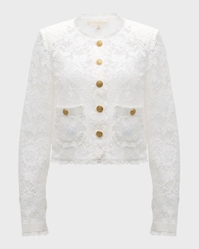 Richard Cropped Floral Lace Jacket