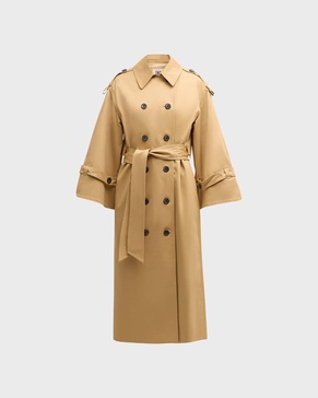 Alanis Double-Breasted Cotton Twill Trench Coat