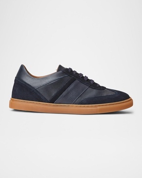 Men's Baccio Suede and Leather Low-Top Sneakers