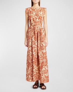 Shyanne Woodblock Printed Maxi Dress