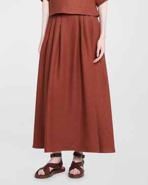 Sabina Antigua Pleated Midi Skirt