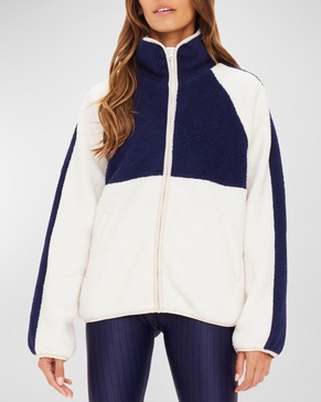 Harlow Colorblock Fleece Zip-Front Jacket