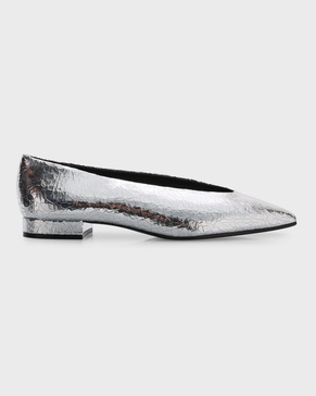 Rebecca Cracked Metallic Ballerina Flats