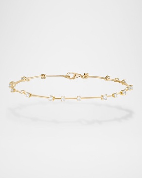 14K Gold Solo Moveable Diamond Bar Bracelet