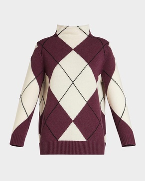 Plus Size Caco Turtleneck Argyle Sweater