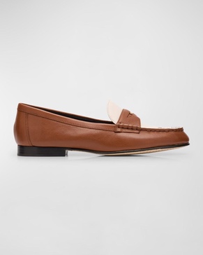 Bicolor Leather Coin Penny Loafers