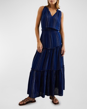 Loulou Metallic Striped Maxi Dress