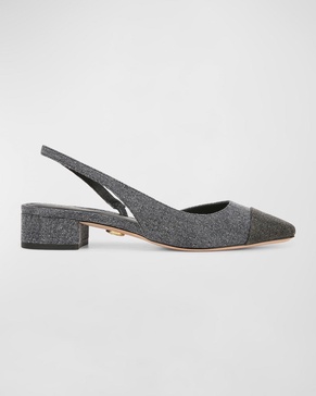 Cecile Bicolor Denim Slingback Ballerina Flats