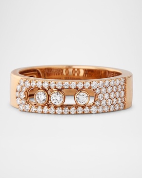 Move Noa 18K Pink Gold Pave Ring