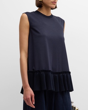 Mare Ruffle-Hem Sleeveless T-Shirt