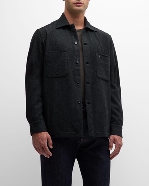 Men's Wool-Cashmere Plaid Overshirt