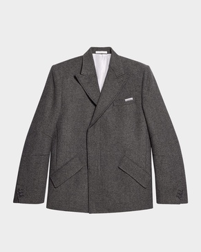 Men’s Melange Wool Asymmetric Blazer