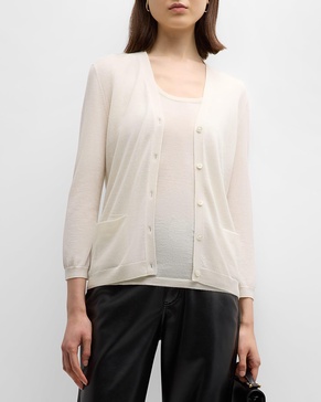 Cashmere Superfine Button-Front Cardigan