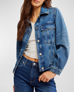 We The Free Jade Cropped Denim Jacket