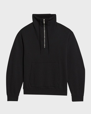 Men's Funnel-Neck Zip-Front Cotton Sweatshirt