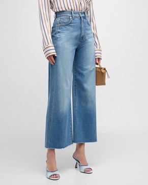 Taylor Cropped High Rise Wide-Leg Jeans