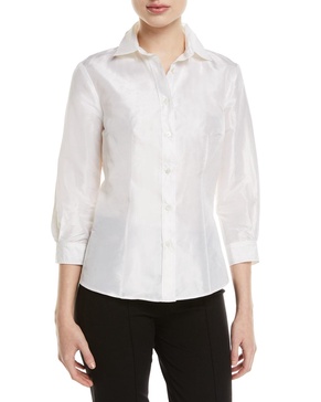 Taffeta Button-Front Shirt