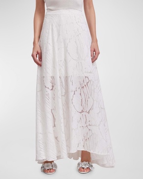 Marbre Burnout Handkerchief Maxi Skirt