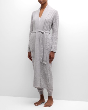 Cashmere Cable-Knit Robe