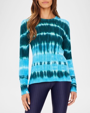 Amana Tie-Dye Long-Sleeve Knit Pullover