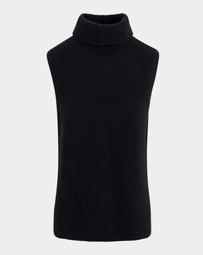 Cashmere Sleeveless Turtleneck Sweater