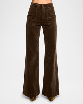 Theodora Wide-Leg Velvet Jeans