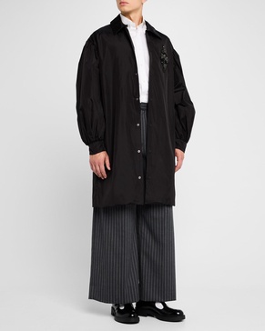 Men's Puff-Sleeve Embellished Utility Coat