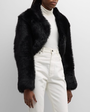 Luxurious Shearling Cropped Overcoat