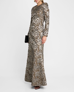 Metallic Orchid Jacquard Gown