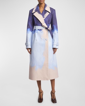 Ronald Paint Stroke Belted Trench Coat