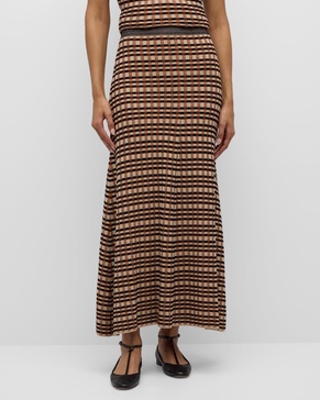 Amal Check Knit Maxi Skirt