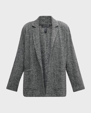 Open-Front Organic Cotton Tweed Blazer