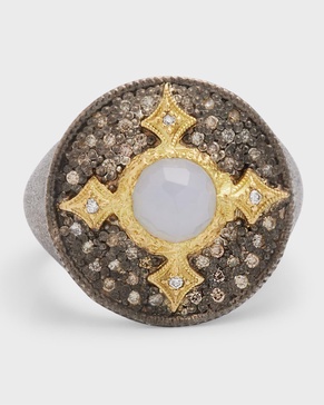 Old World Chalcedony Statement Ring