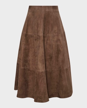 Varda Suede Midi Skirt