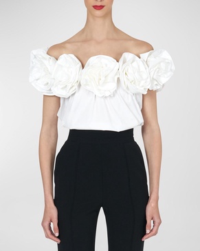 Rosette Off-Shoulder Top