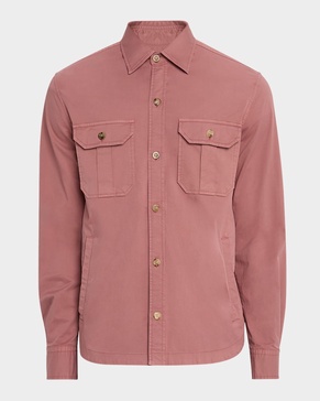 Men's Waxy Textured Overshirt